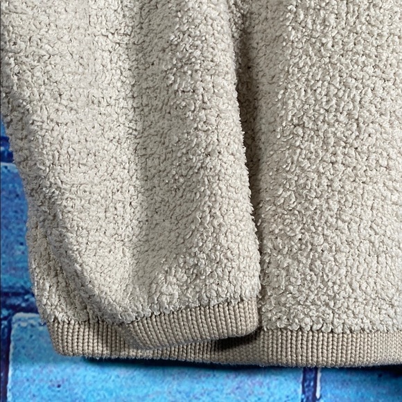 Knox Rose Sherpa Fleece Pullover Cream Quarter Zip Sweatshirt Women’s Small Cozy - Picture 5 of 11